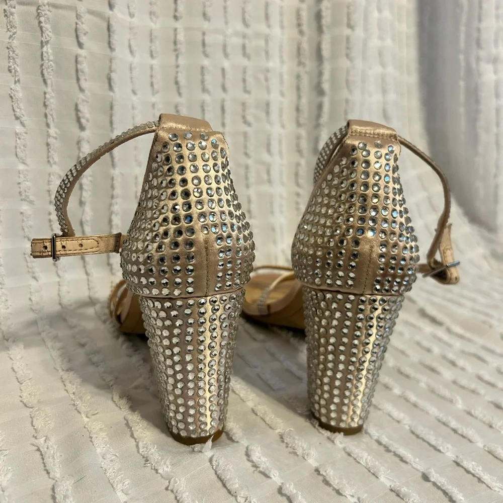 INC‎ International Concepts Women's 6.5 Gold Embellished Evening Dress Shoes